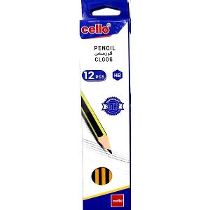 Cello Pencil (HB/With Eraser) 12/Pack