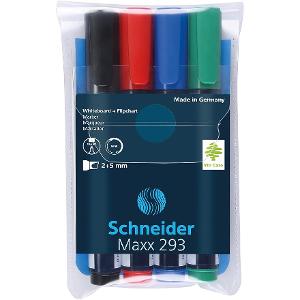 Schneider Maxx 293 Fine Tip Whiteboard Marker Assorted Color 2.5mm Wallet of 4 Schneider Maxx 293 Fine Tip Whiteboard Marker Assorted Color 2.5mm Wallet of 4